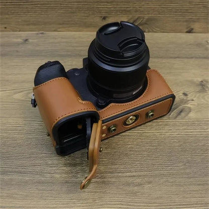 For Fujifilm X-S20 PU Leather Camera Bag Battery Opening Anti-drop Case with Shoulder Strap