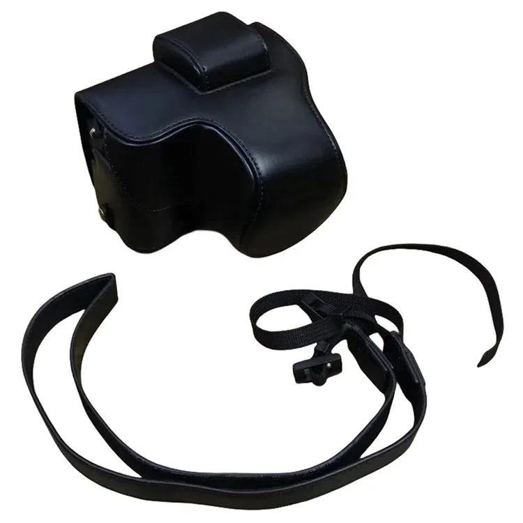 For Fujifilm X-S20 PU Leather Camera Bag Battery Opening Anti-drop Case with Shoulder Strap