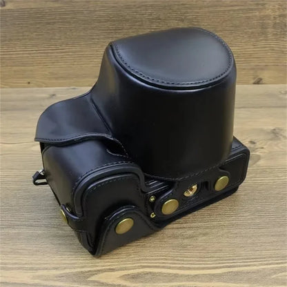 For Fujifilm X-S20 PU Leather Camera Bag Battery Opening Anti-drop Case with Shoulder Strap