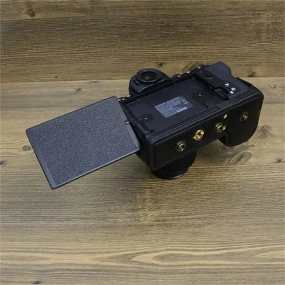 For Fujifilm X-S20 PU Leather Camera Bag Battery Opening Anti-drop Case with Shoulder Strap