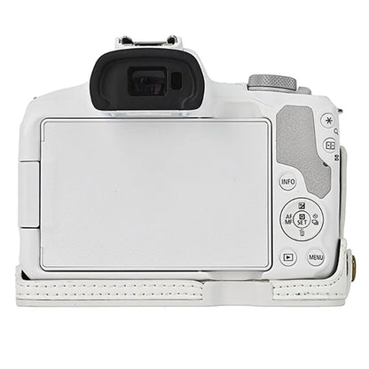 For Canon EOS R50  /  R100 PU Leather Bottom Case Half Body Camera Cover with Wrist Strap