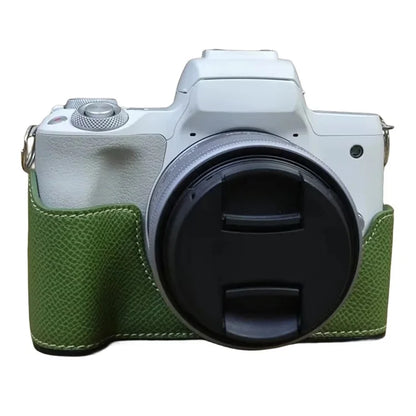For Canon EOS M50 Mark II PU Leather Bottom Case Half Body Camera Protection Cover