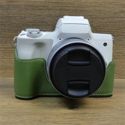 For Canon EOS M50 Mark II PU Leather Bottom Case Half Body Camera Protection Cover
