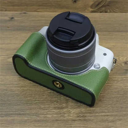 For Canon EOS M50 Mark II PU Leather Bottom Case Half Body Camera Protection Cover