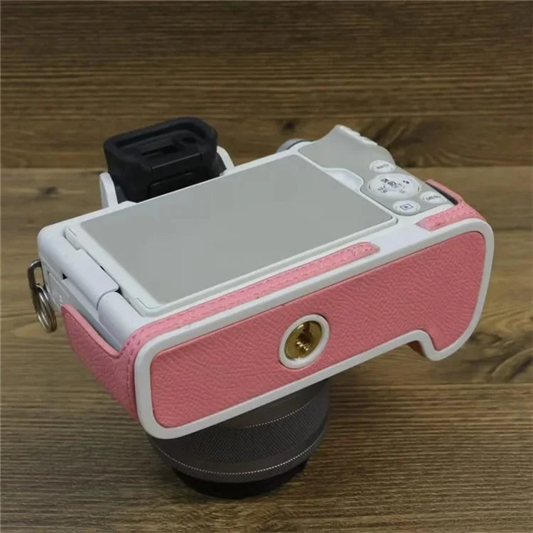 For Canon EOS M50 Mark II PU Leather Bottom Case Half Body Camera Protection Cover