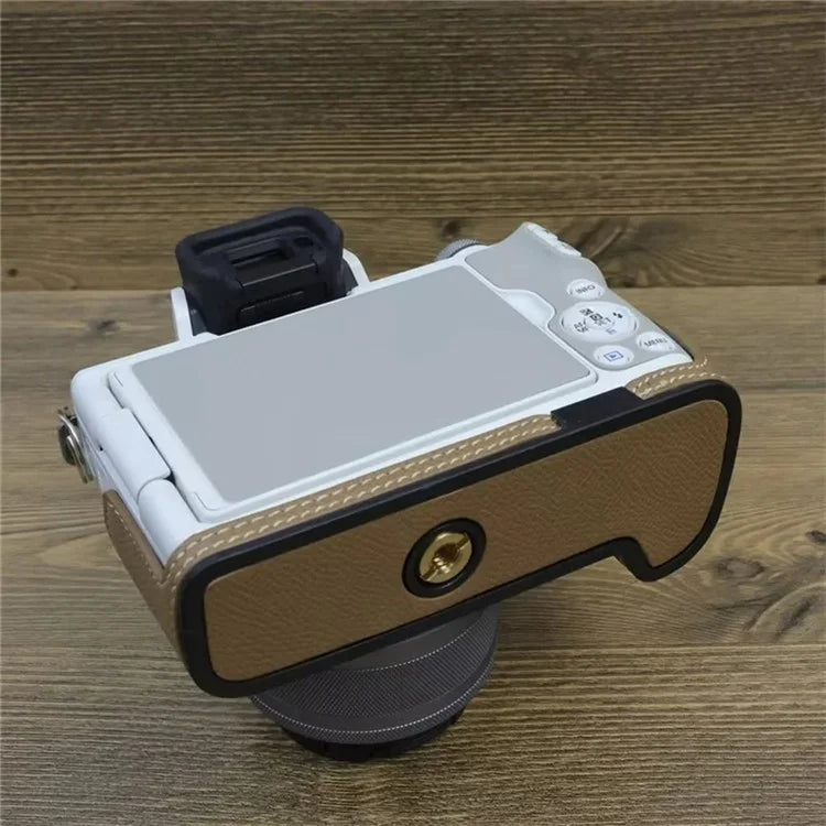 For Canon EOS M50 Mark II PU Leather Bottom Case Half Body Camera Protection Cover