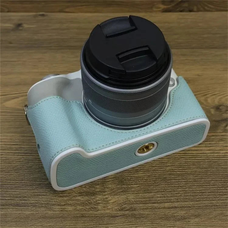 For Canon EOS M50 Mark II PU Leather Bottom Case Half Body Camera Protection Cover