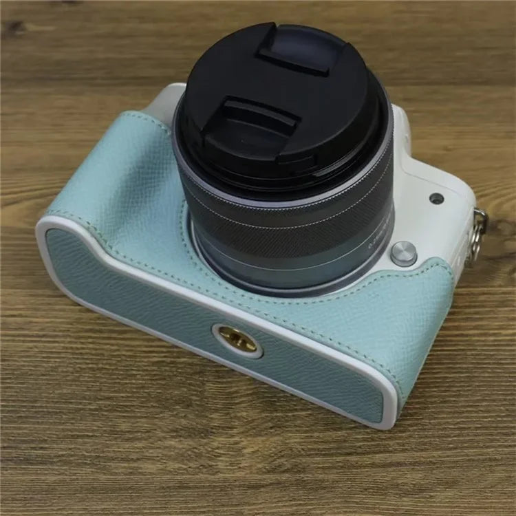 For Canon EOS M50 Mark II PU Leather Bottom Case Half Body Camera Protection Cover