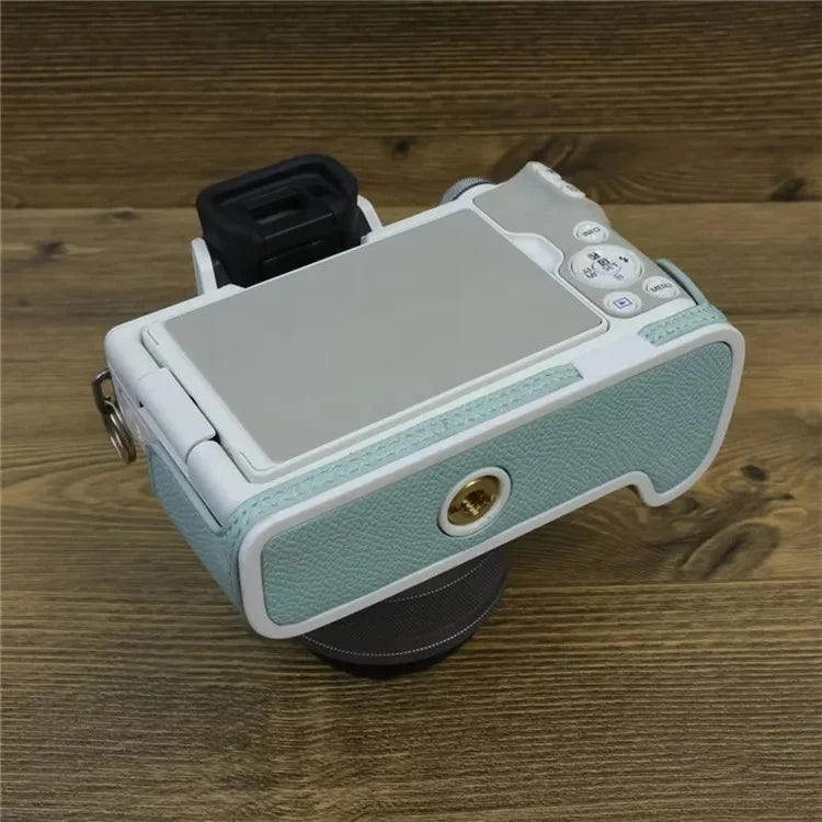 For Canon EOS M50 Mark II PU Leather Bottom Case Half Body Camera Protection Cover