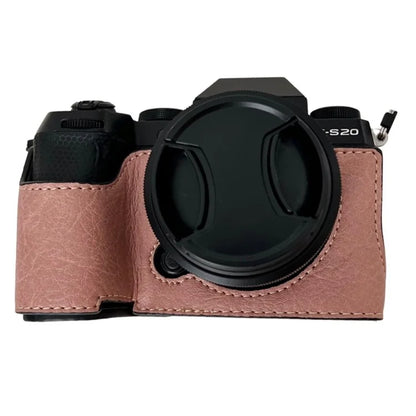 For Fujifilm X-S20 Camera Case Buffalo Texture PU Leather Half Body Camera Cover with Battery Opening