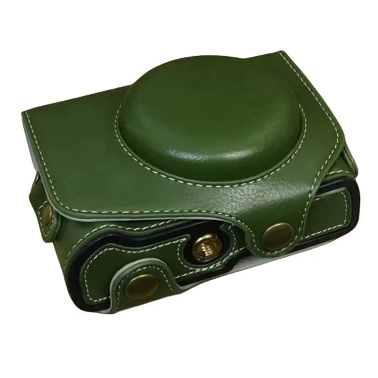 For Canon PowerShot G7 X Mark II / G7 X Mark III Camera Case PU Leather Camera Cover with Shoulder Strap