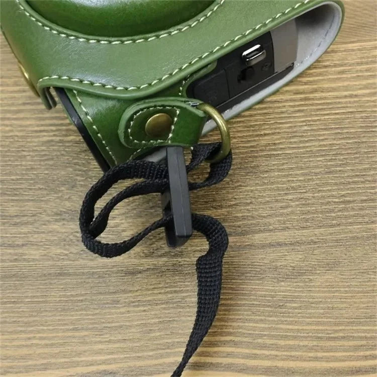 For Canon PowerShot G7 X Mark II / G7 X Mark III Camera Case PU Leather Camera Cover with Shoulder Strap