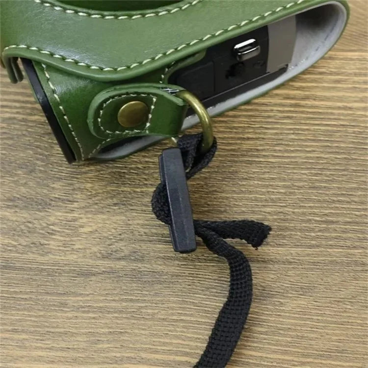 For Canon PowerShot G7 X Mark II / G7 X Mark III Camera Case PU Leather Camera Cover with Shoulder Strap