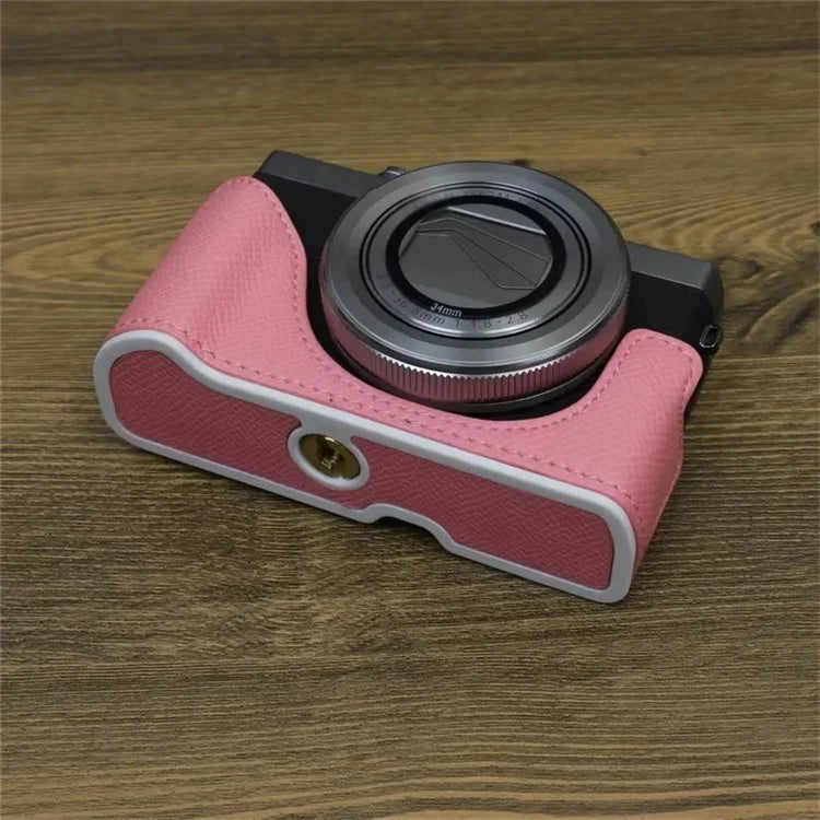 For Canon PowerShot G7 X Mark II / G7 X Mark III Leather Camera Case Half Body Protective Cover