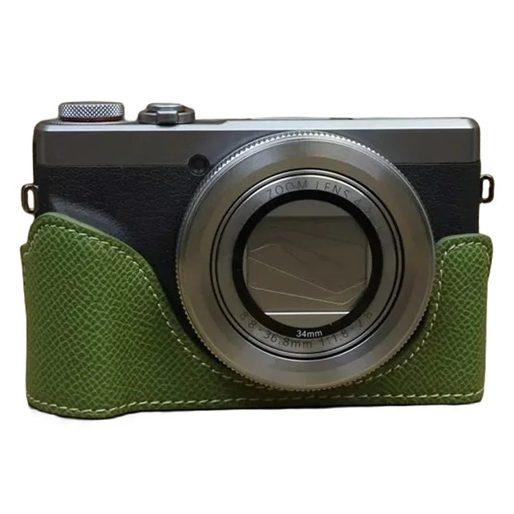 For Canon PowerShot G7 X Mark II / G7 X Mark III Leather Camera Case Half Body Protective Cover