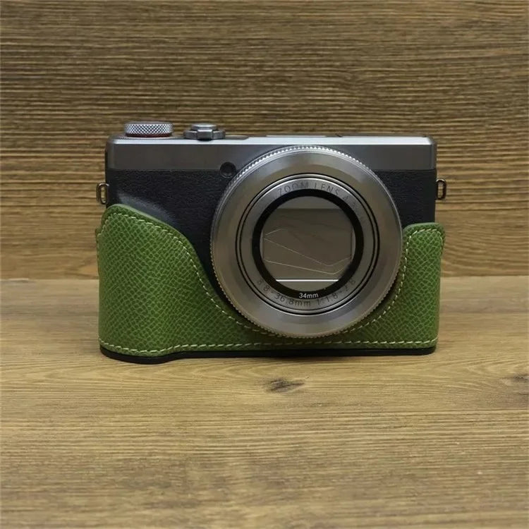 For Canon PowerShot G7 X Mark II / G7 X Mark III Leather Camera Case Half Body Protective Cover