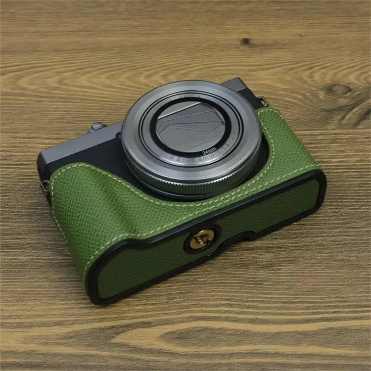 For Canon PowerShot G7 X Mark II / G7 X Mark III Leather Camera Case Half Body Protective Cover