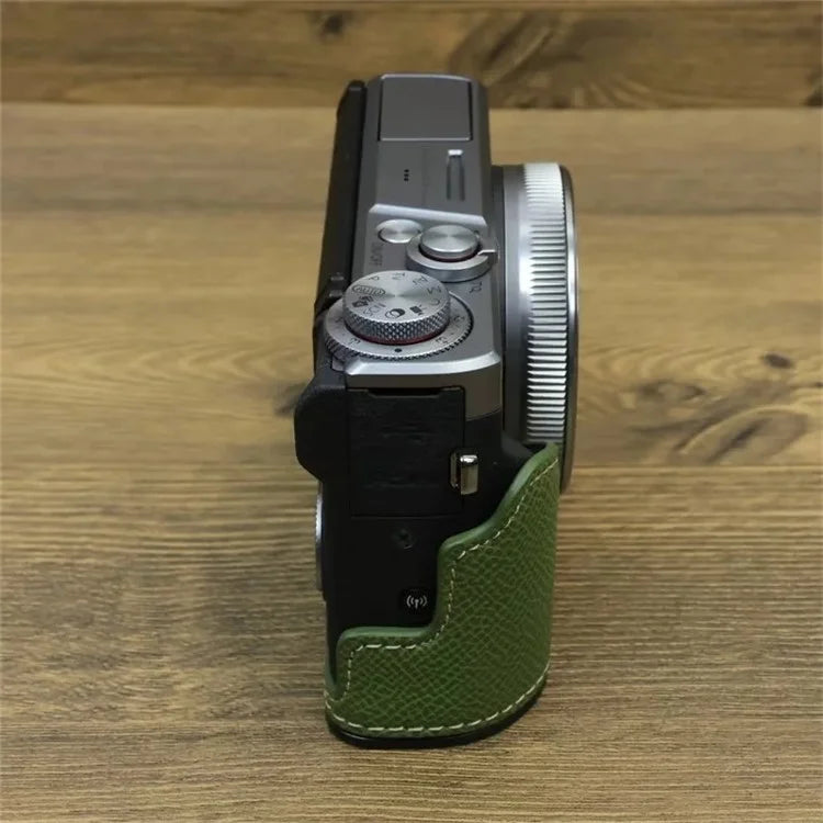 For Canon PowerShot G7 X Mark II / G7 X Mark III Leather Camera Case Half Body Protective Cover