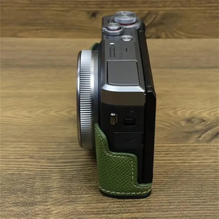 For Canon PowerShot G7 X Mark II / G7 X Mark III Leather Camera Case Half Body Protective Cover