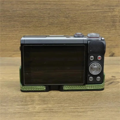 For Canon PowerShot G7 X Mark II / G7 X Mark III Leather Camera Case Half Body Protective Cover