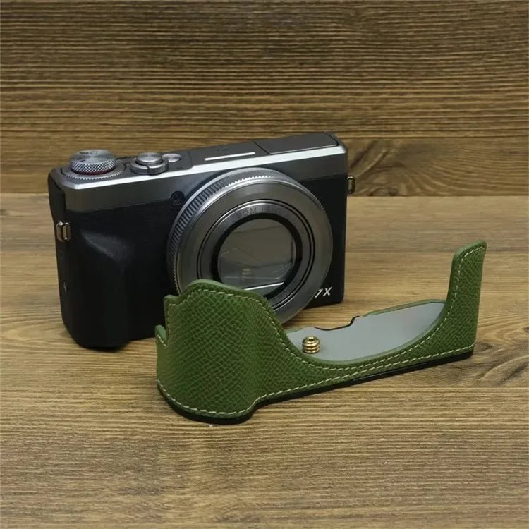 For Canon PowerShot G7 X Mark II / G7 X Mark III Leather Camera Case Half Body Protective Cover