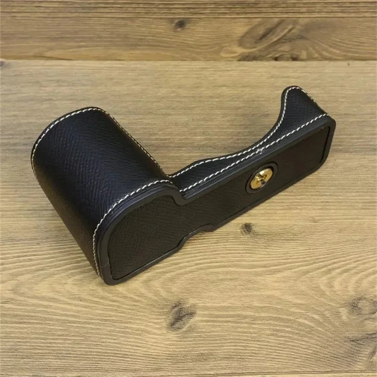 For Sony ZV-E10 PU Leather Camera Case Half Body Scratch Resistant Protective Cover