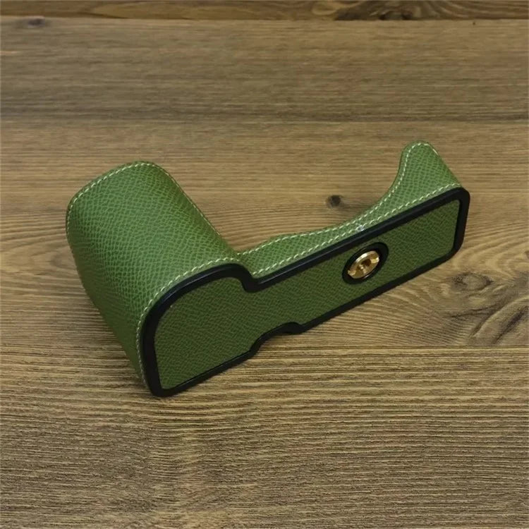 For Sony ZV-E10 PU Leather Camera Case Half Body Scratch Resistant Protective Cover