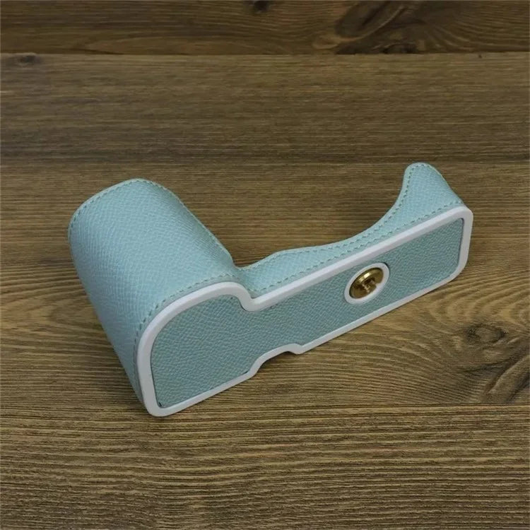 For Sony ZV-E10 PU Leather Camera Case Half Body Scratch Resistant Protective Cover