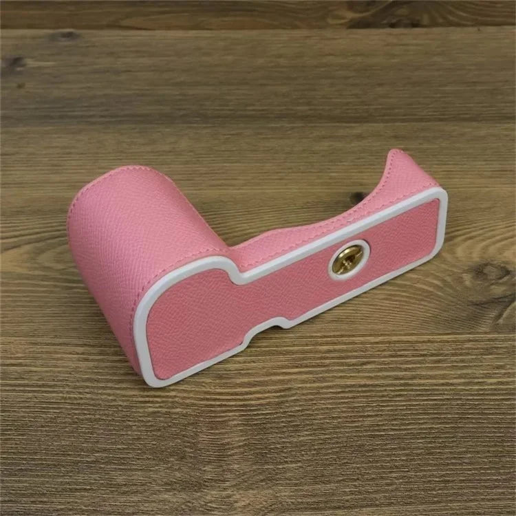 For Sony ZV-E10 PU Leather Camera Case Half Body Scratch Resistant Protective Cover