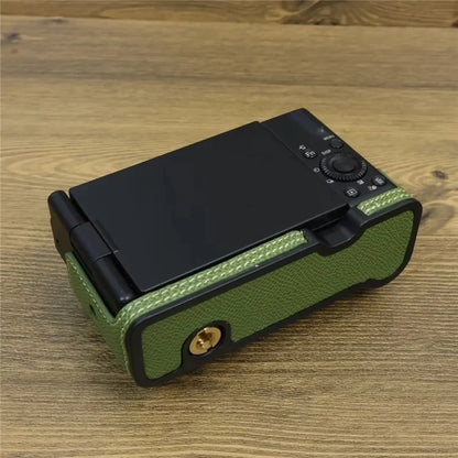 For Sony ZV-1 II / ZV-1F Camera Case PU Leather Half Body Protective Cover with Screw