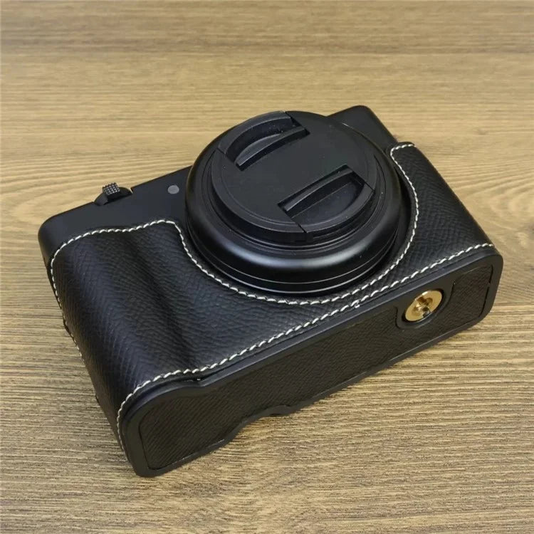 For Sony ZV-1 II / ZV-1F Camera Case PU Leather Half Body Protective Cover with Screw