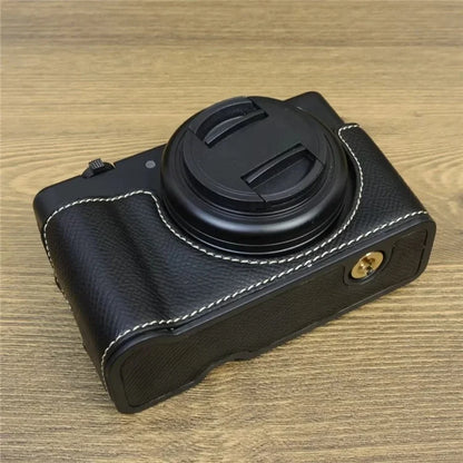 For Sony ZV-1 II / ZV-1F Camera Case PU Leather Half Body Protective Cover with Screw