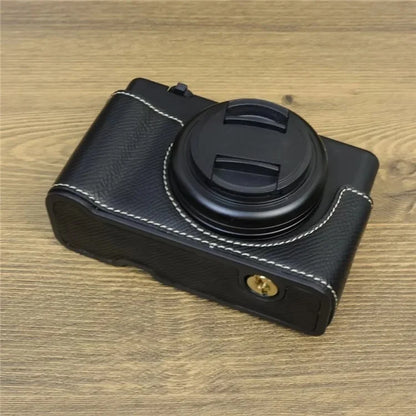 For Sony ZV-1 II / ZV-1F Camera Case PU Leather Half Body Protective Cover with Screw