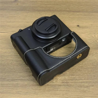 For Sony ZV-1 II / ZV-1F Camera Case PU Leather Half Body Protective Cover with Screw