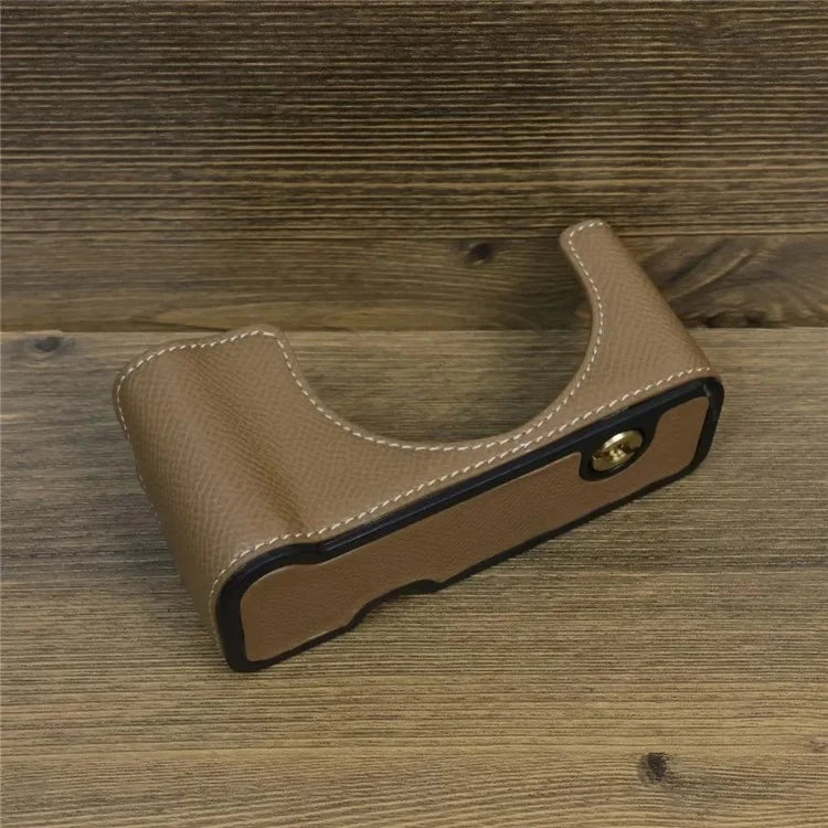For Sony ZV-1 II / ZV-1F Camera Case PU Leather Half Body Protective Cover with Screw