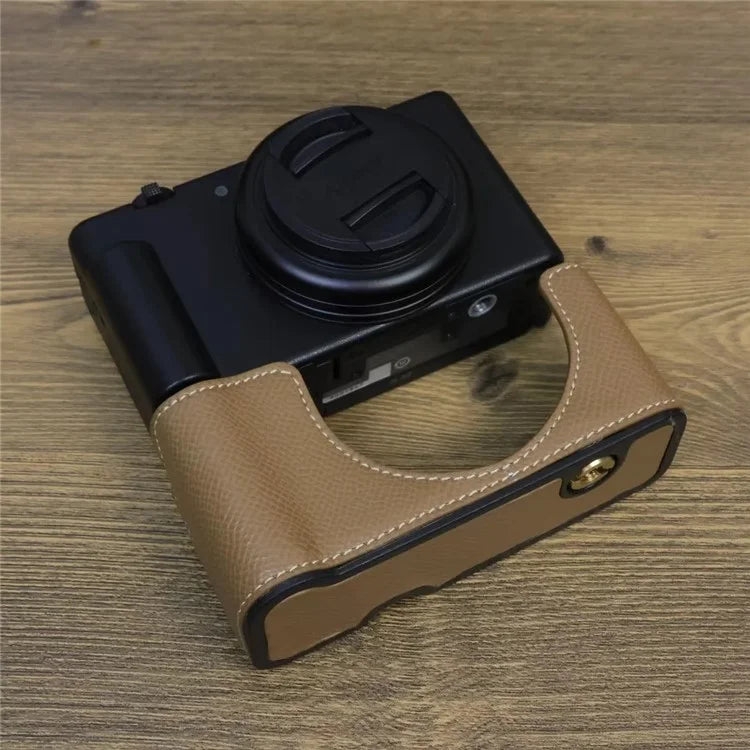 For Sony ZV-1 II / ZV-1F Camera Case PU Leather Half Body Protective Cover with Screw