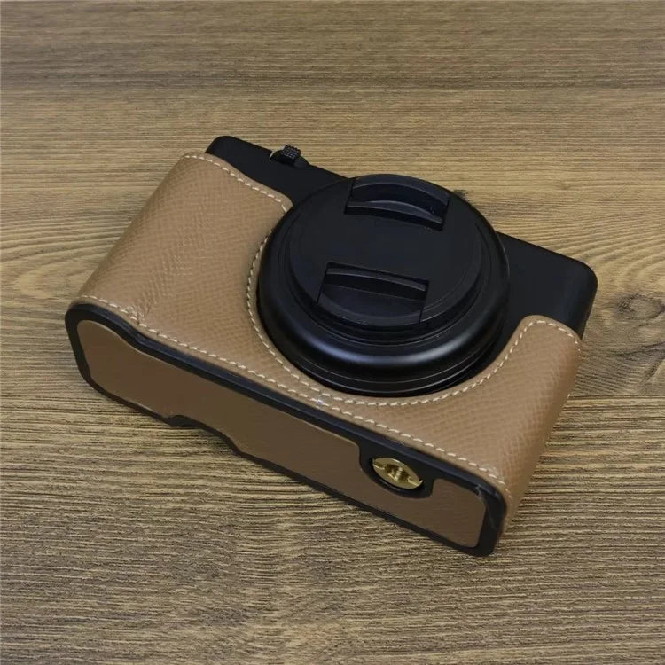 For Sony ZV-1 II / ZV-1F Camera Case PU Leather Half Body Protective Cover with Screw