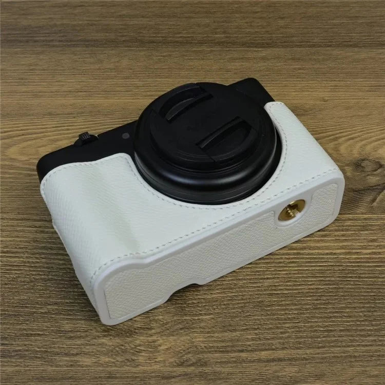 For Sony ZV-1 II / ZV-1F Camera Case PU Leather Half Body Protective Cover with Screw