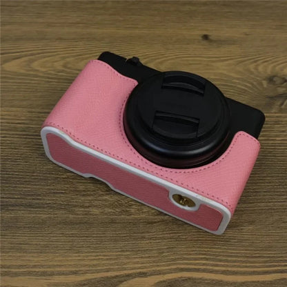 For Sony ZV-1 II / ZV-1F Camera Case PU Leather Half Body Protective Cover with Screw