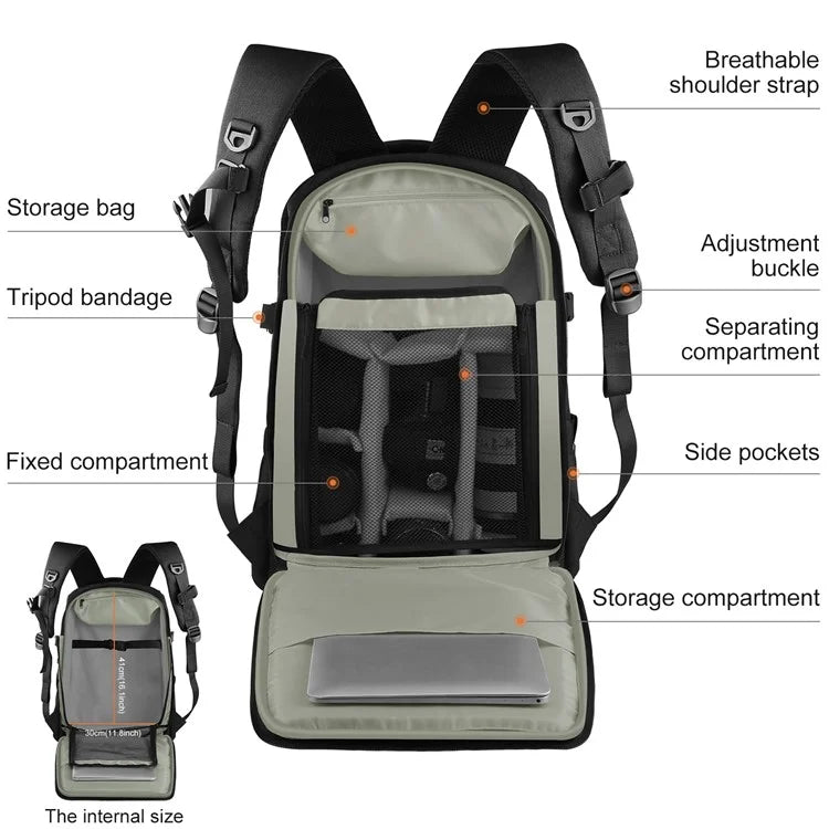 PULUZ PU5015B Camera Backpack for DJI Ronin-SC Handheld Gimbal Waterproof Oxford Cloth Shoulder Bag