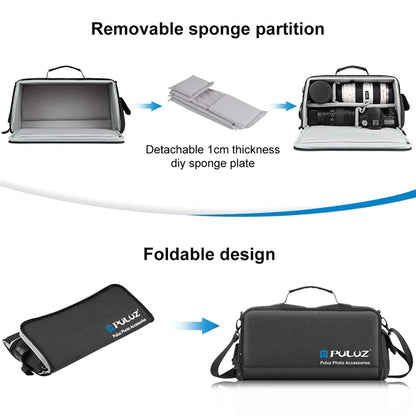 PULUZ PU5016B Digital Camera Handbag Crossbody Bag Padded Dividers SLR Camera Shoulder Bag