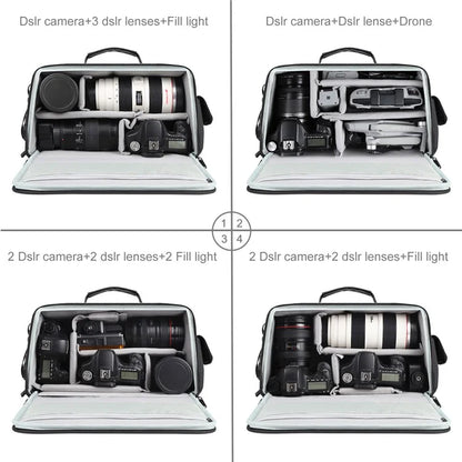 PULUZ PU5016B Digital Camera Handbag Crossbody Bag Padded Dividers SLR Camera Shoulder Bag