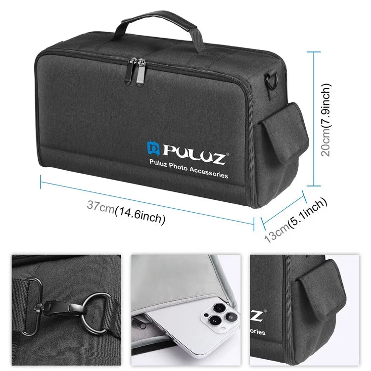 PULUZ PU5016B Digital Camera Handbag Crossbody Bag Padded Dividers SLR Camera Shoulder Bag