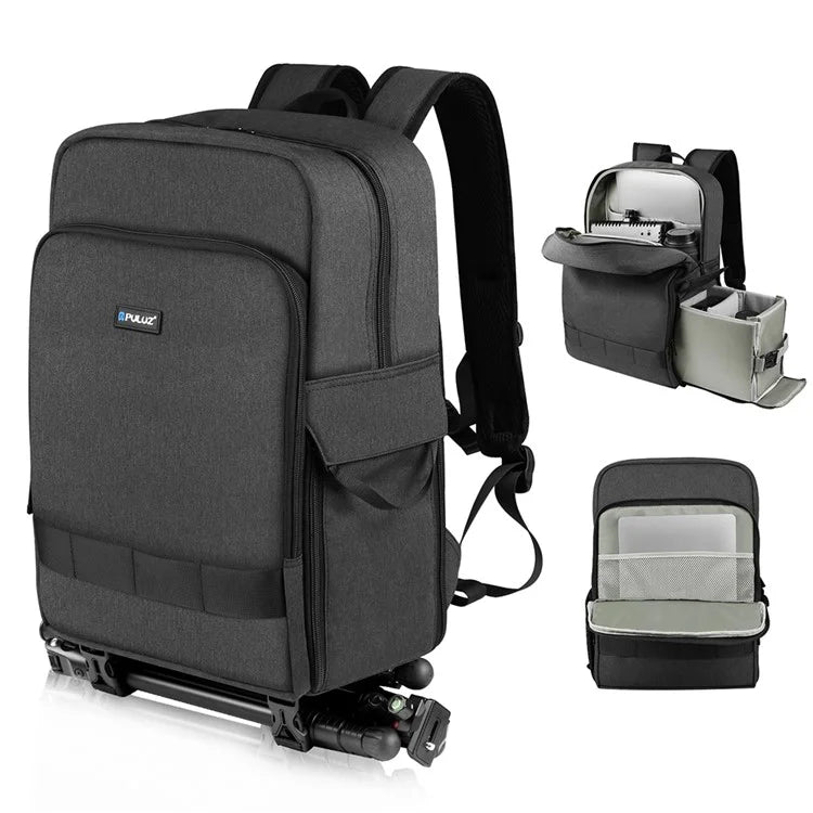 PULUZ PU5017B Camera Backpack Dual Shoulder Straps Camera Case with 14-inch Laptop Compartment