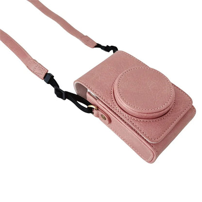 PU Leather Camera Bag for Sony Ricoh Panasonic Vintage Style Camera Case with Shoulder Strap