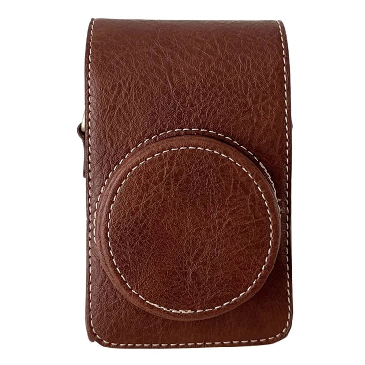 PU Leather Camera Bag for Sony Ricoh Panasonic Vintage Style Camera Case with Shoulder Strap