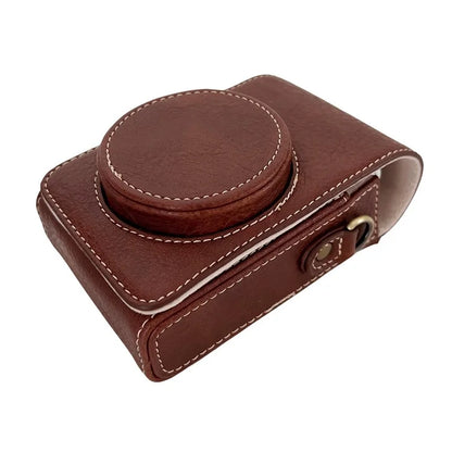 PU Leather Camera Bag for Sony Ricoh Panasonic Vintage Style Camera Case with Shoulder Strap