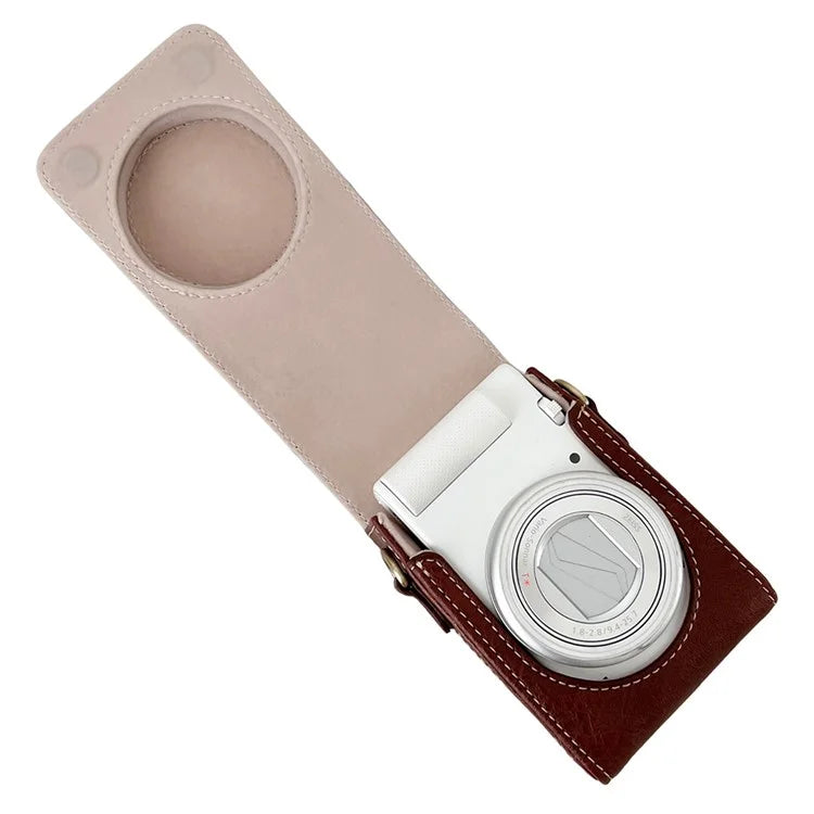 PU Leather Camera Bag for Sony Ricoh Panasonic Vintage Style Camera Case with Shoulder Strap