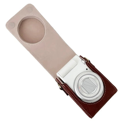 PU Leather Camera Bag for Sony Ricoh Panasonic Vintage Style Camera Case with Shoulder Strap