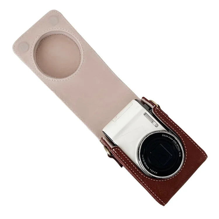 PU Leather Camera Bag for Sony Ricoh Panasonic Vintage Style Camera Case with Shoulder Strap